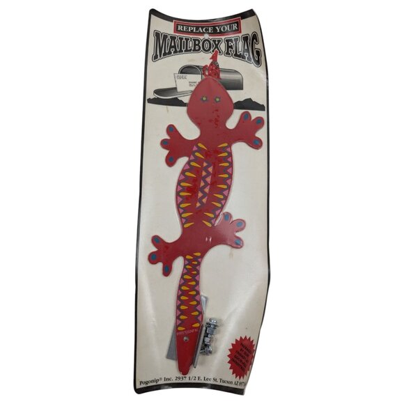 Vintage Red Aztec Lizard Mailbox Flag Southwestern Home Decor - NEW - Picture 2 of 5